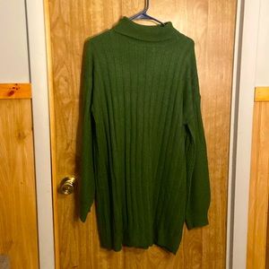 Brand new never work green turtle neck dress mid length
